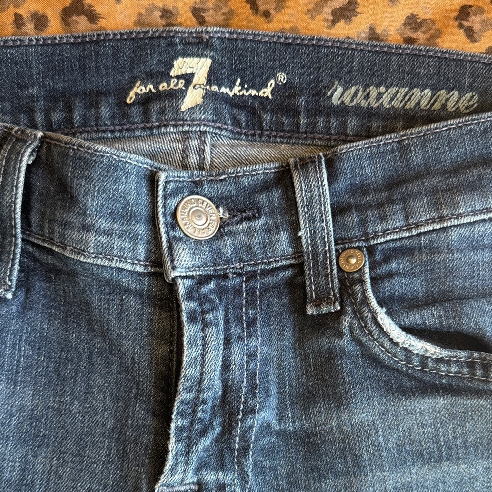 7 For All Mankind Roxanne Dark Blue Skinny Jeans